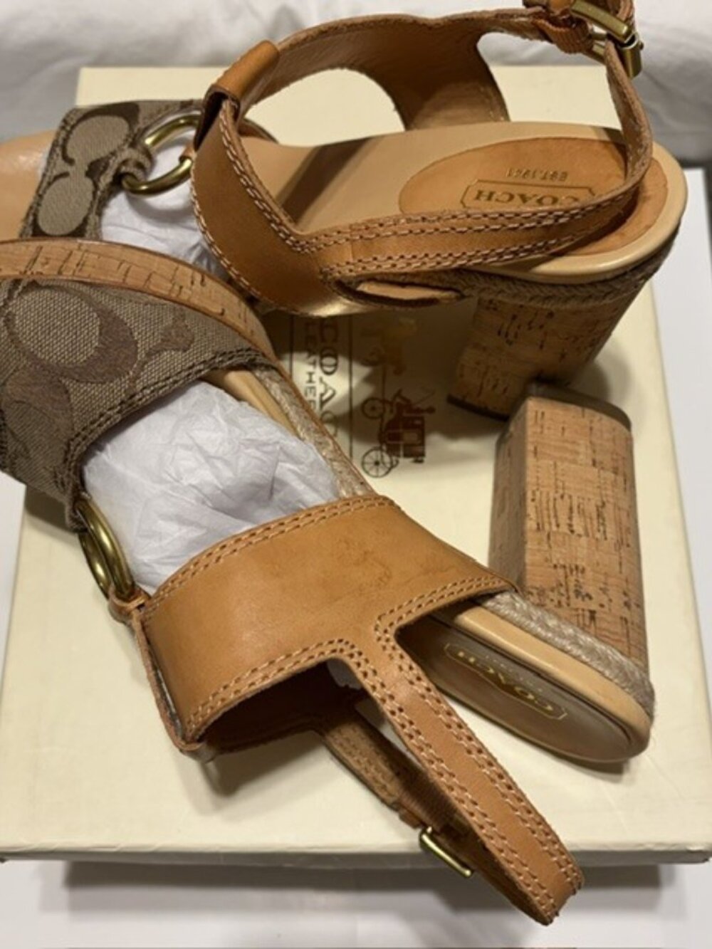 Coach Women's 4" Heal Size 7.5 Sandal Coach Print